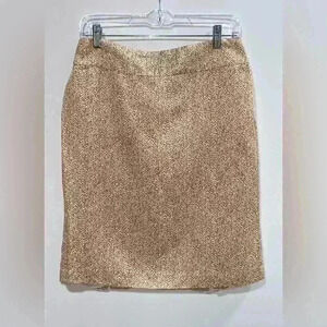 Banana Republic Brown and White Pencil Skirt Size 6 NWOT